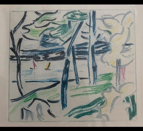 Roy Lichtenstein (naar) - Sailboat through the trees