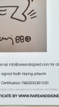 Keith Haring  - Dessin original - COA - 1988
