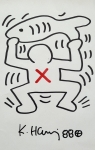 Keith Haring  - Dessin original - COA - 1988