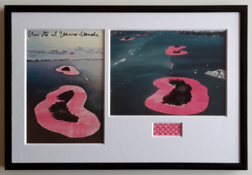 Christo Javacheff - Surrounded Islands - artcards with fabric signed