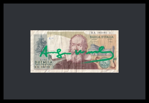 Andy Warhol - Billet de 2000 lires sign
