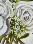 Vinciane Closset - Oil on canvas: White Roses