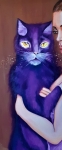 Denis Mihai - Dame au chat violet