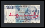 10.000 lire banknote signed