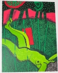 Guillaume Corneille - Antieke lithografie: 'Rode loper