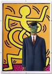 Magritte X Haring  Zeefdruk mt lijst