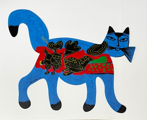 Guillaume Corneille - Metal sculpture The Blue Cat