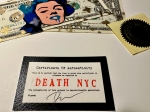 DEATH NYC  - Death NYC - origineel werk - 2 dollarbiljetten