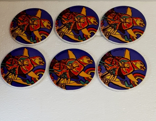 Guillaume Corneille - ) Set of six ceramic Corneille Coasters