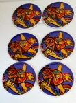 Guillaume Corneille - ) Set van zes keramische Corneille Onderzetters