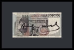10.000 lire banknote signed