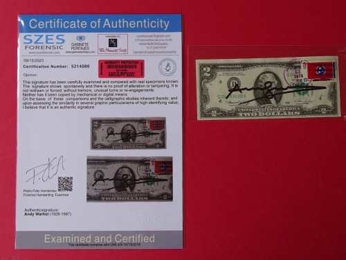 Andy Warhol - Hand signed banknote + COA