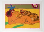 Guillaume Corneille - Lithograph signed Tigers in Love