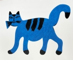 Guillaume Corneille - Sculpture en mtal Le chat bleu