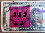 Andy Warhol - Keith Haring - Andy Warhol 5 dollars et Lucio Amelio signs avec COA (#0760)