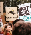 Banksy (attributed)  - Cardboard 'Yellow Chopper Wrong War' Anti Iraq War London Demonstration 2003 (#0486)
