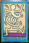 Keith Haring  - Keith Haring (attribu) 5 affiches sur toile 1988 (#0326)