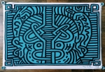Keith Haring  - Keith Haring (attribu) 5 affiches sur toile 1988 (#0326)