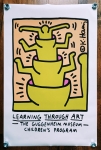 Keith Haring (attribu) 5 affiches sur toile 1988 (#0326)