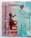 Banksy (attributed)  - Banksy (attribu) Dismaland Banknote 100 Bolivariana 2015 avec COA (#0603)