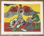 Guillaume Corneille - Cat, Flower & bird A.O. 30/45