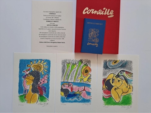 Guillaume Corneille - Corneille (1922-2010) - Femmes et Oiseaux II (coffret de 3 srigraphies)