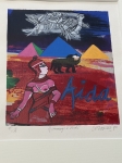 Guillaume Corneille - Sreenprint signed, Tribute to Verdi, Aida, 1990, framed!