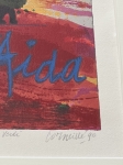 Guillaume Corneille - Sreenprint signed, Tribute to Verdi, Aida, 1990, framed!