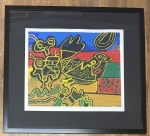 Guillaume Corneille - Lithography signed,Bird born from landscapes, 1992, framed!