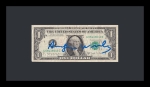 1 dollar signed with blue
