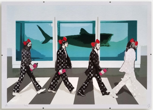 DEATH NYC  - Death NYC  Beatles X Hirst  Zeefdruk met lijst