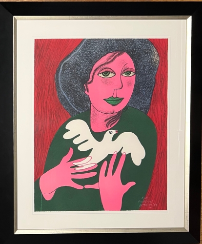 Guillaume Corneille - Litho gesigneerd : Ontsnappen , 1991, ingelist!