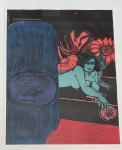 Guillaume Corneille - Litho gesigneerd, Margherita  la rose, 1980, ingelijst!