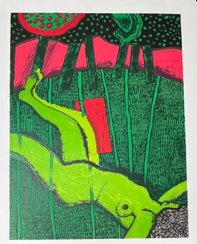 Guillaume Corneille - Antieke lithografie: 'Rode loper