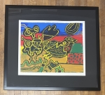 Guillaume Corneille - Lithography signed,Bird born from landscapes, 1992, framed!