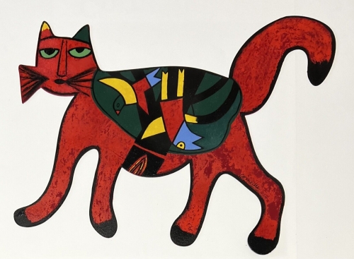 Guillaume Corneille - Metal sculpture The Red Cat