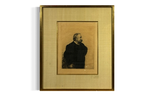 James Ensor - Portrait de Ernest Rousseau - Gesigneerd