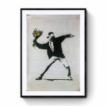 Banksy Flower Thrower - Officile poster van de tentoonstelling Parijs "The World of Banksy"
