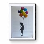 Banksy Flying Balloon Girl - Officile poster van de tentoonstelling Parijs "The World of Banksy"