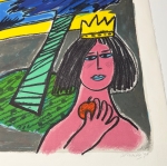 Guillaume Corneille - Signe; Lithographie La reine du monde - La pomme