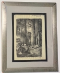 Guillaume Corneille - Little street in Paris, first lithography by Corneille, 1943