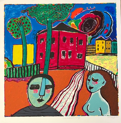 Guillaume Corneille - La maison rouge : Hommage  Edvard Munch, 2000