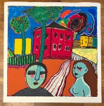 Guillaume Corneille - La maison rouge : Hommage  Edvard Munch, 2000