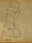 Pablo Picasso - toegeschreven, inkttekening