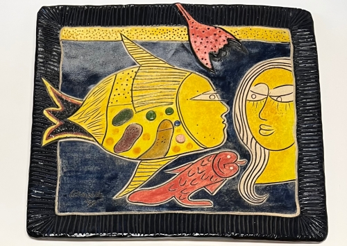 Guillaume Corneille - Mural ceramic Fishes, 1999