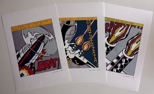 Roy Lichtenstein - As I Opened Fire... - Lithografische triptiek