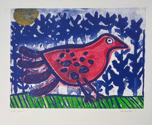 Guillaume Corneille - L'oiseau rouge, 1987