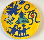 Guillaume Corneille - Superb ceramic dish created in 1998 for the Nourypharma Jubilee. Capsule creation