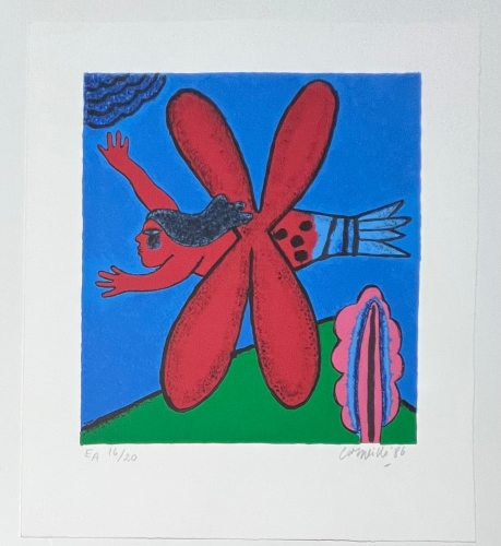 Guillaume Corneille - Signed screenprint : the insect fish, 1986