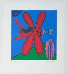 Gesigneerde zeefdruk: de insectenvis, 1986